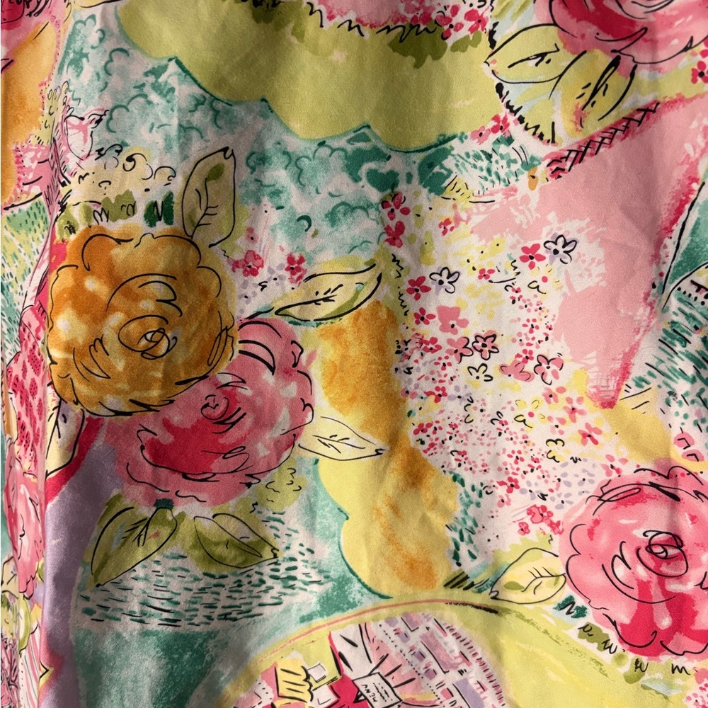 Chadwick's Pink & Yellow Floral Print Skirt - Picture 2 of 10